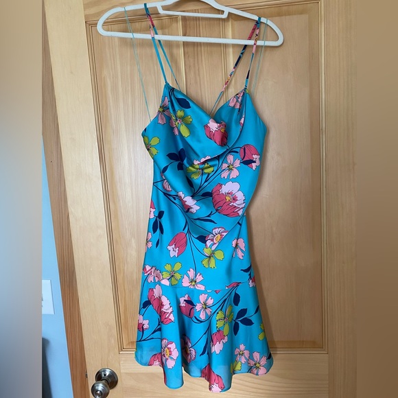 Aidan by Aidan Mattox Dresses & Skirts - Aidan Mattox blue floral mini dress: size 6